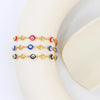 Ethnic Style Heart Shape Eye 304 Stainless Steel 18K Gold Plated Enamel Bracelets In Bulk