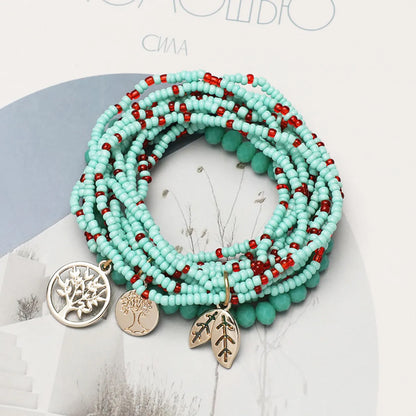 Ethnic Style Leaf Tree Alloy Seed Bead Wholesale Bracelets