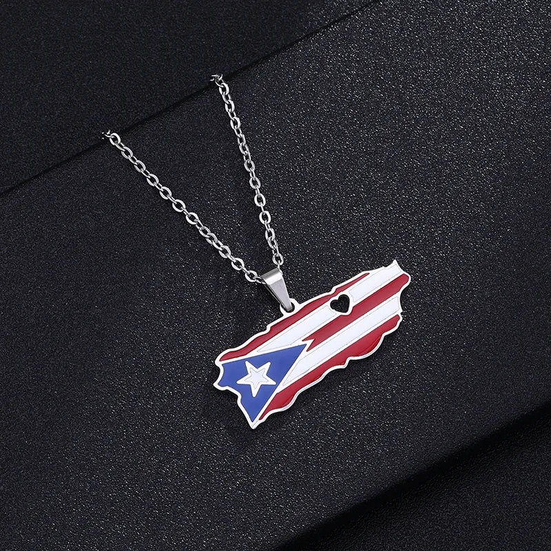 Ethnic Style Modern Style Classic Style Map 201 Stainless Steel 304 Stainless Steel Enamel Plating 18K Gold Plated Unisex Pendant Necklace