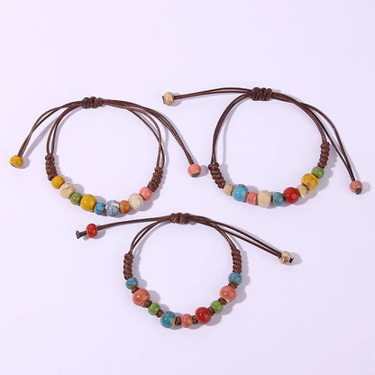 Ethnic Style Multicolor Rope Ceramics Wholesale Bracelets