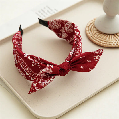 Ethnic Style Printing Solid Color Cloth Hair Band