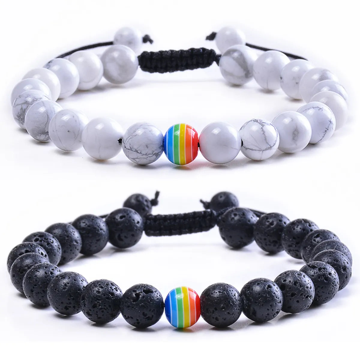 Ethnic Style Rainbow Natural Stone Bracelets In Bulk