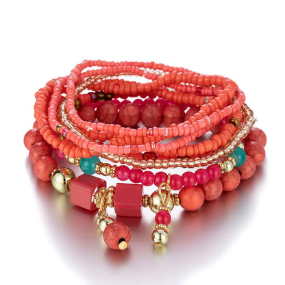 Ethnic Style Round Arylic Alloy Wholesale Bracelets