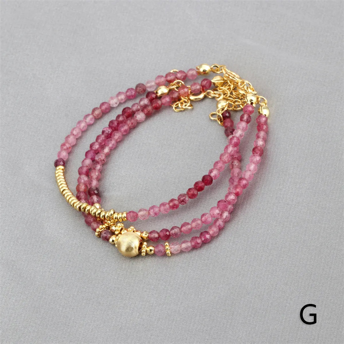 Ethnic Style Round Beaded Knitting Natural Stone Bracelets 1 Piece