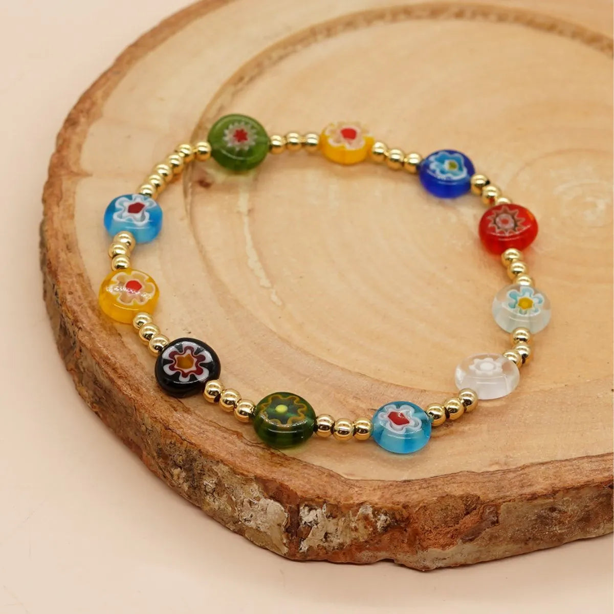 Ethnic Style Round Glass Wholesale Bracelets