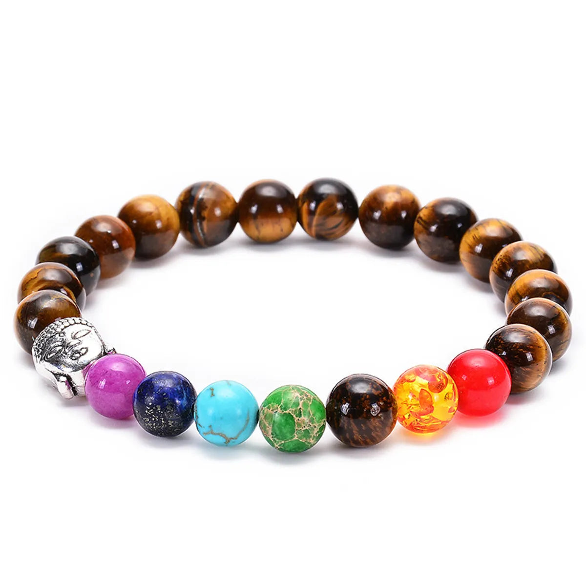 Ethnic Style Round Natural Stone Tiger Eye Bracelets In Bulk