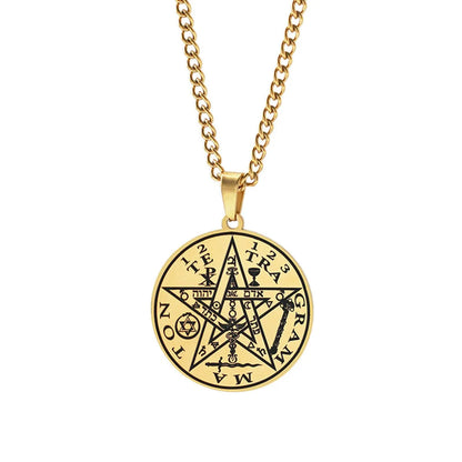 Ethnic Style Round Star Stainless Steel Plating Men'S Pendant Necklace