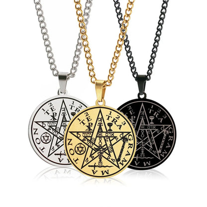 Ethnic Style Round Star Stainless Steel Plating Men'S Pendant Necklace