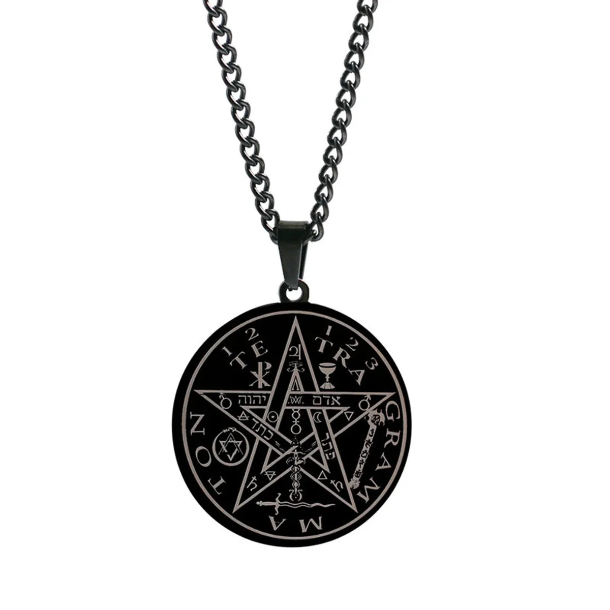 Ethnic Style Round Star Stainless Steel Plating Men'S Pendant Necklace