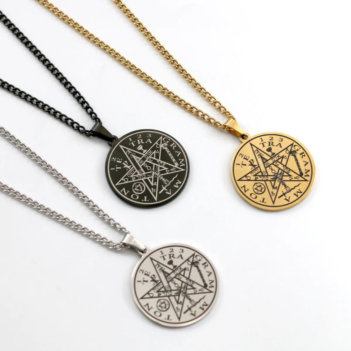 Ethnic Style Round Star Stainless Steel Plating Men'S Pendant Necklace