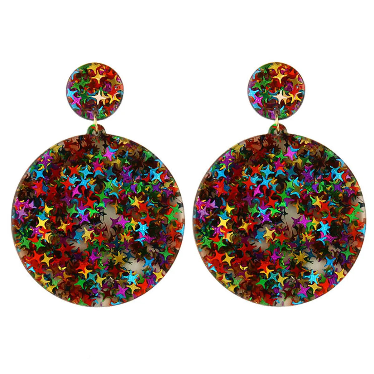 Ethnic Style Simple Geometric Round Acrylic Sequin Earrings