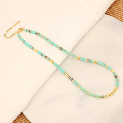 Ethnic Style Simple Style Multicolor Natural Stone Copper Beaded Handmade Necklace