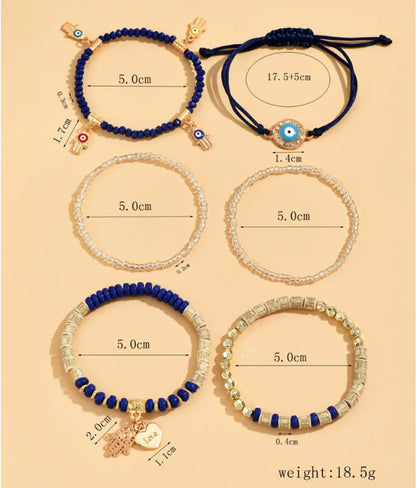 Ethnic Style Simple Style Streetwear Devil'S Eye Alloy Rope Wholesale Bracelets