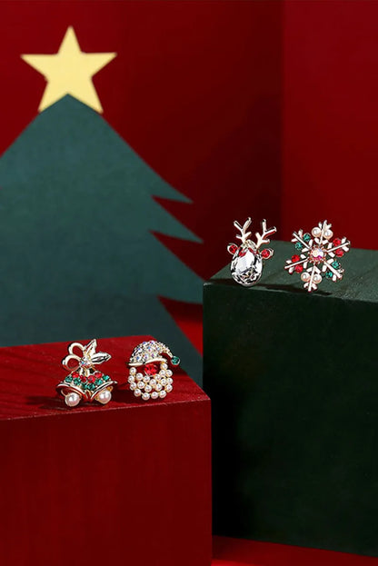 Ethnic Style Snowman Snowflake Elk Alloy Enamel Rhinestones Women's Drop Earrings 1 Pair