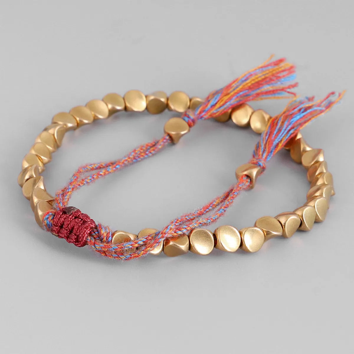 Ethnic Style Solid Color Copper Bracelets Beaded Copper Bracelets 1 Piece