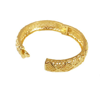 Ethnic Style Solid Color Copper Gold Plated Bangle In Bulk