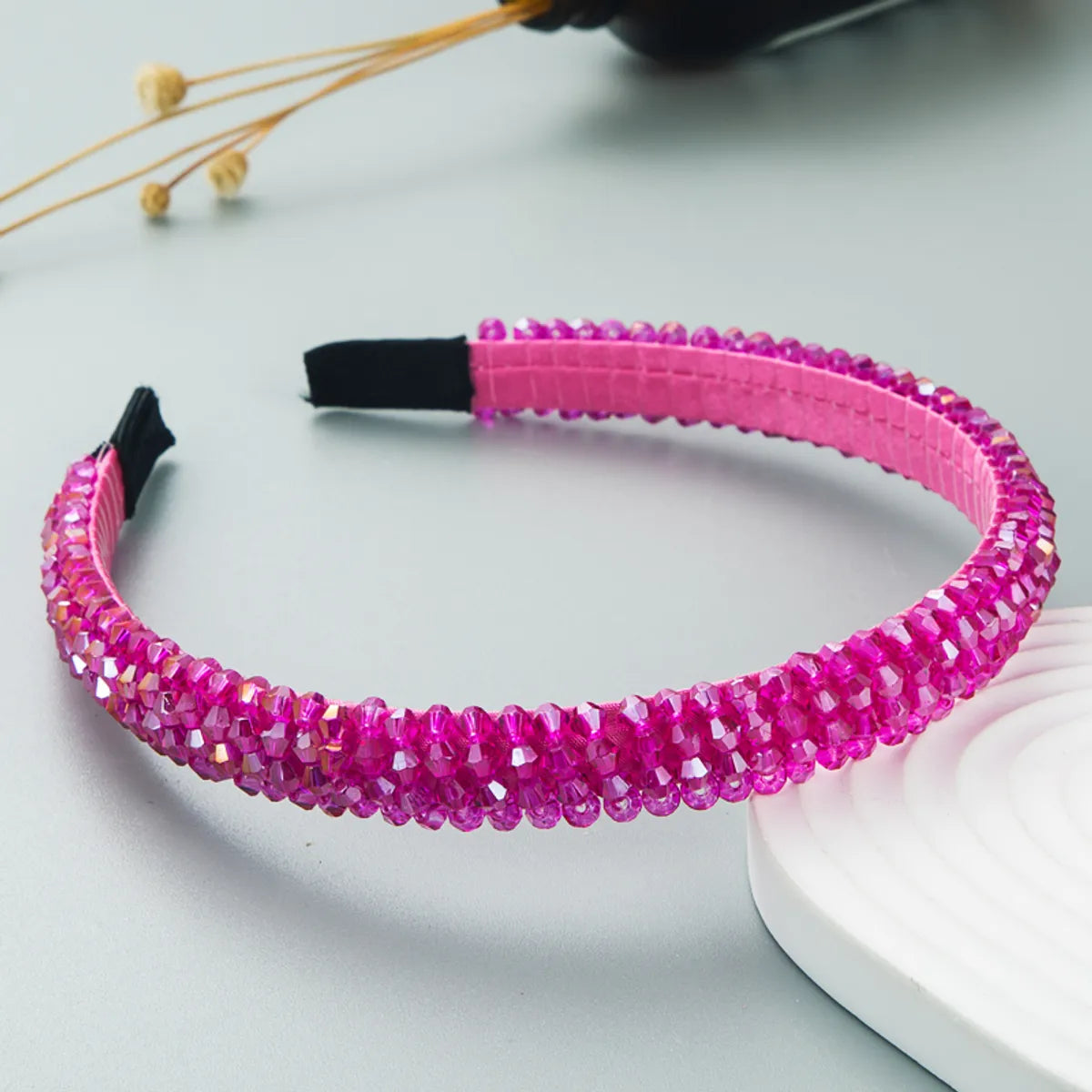 Ethnic Style Solid Color Crystal Headband