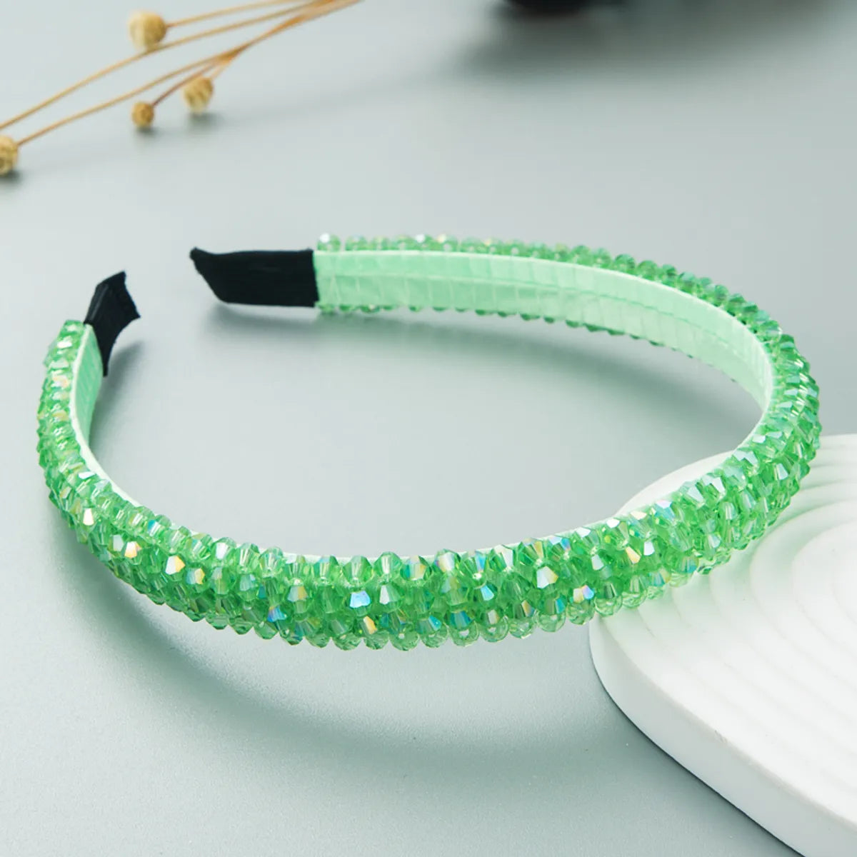 Ethnic Style Solid Color Crystal Headband