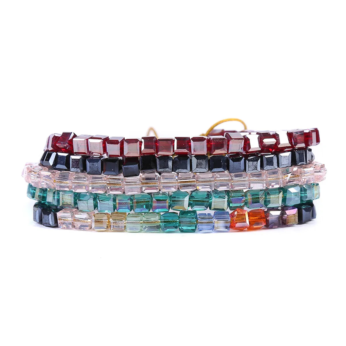 Ethnic Style Square Glass Beaded Women's Bracelets 1 Piece