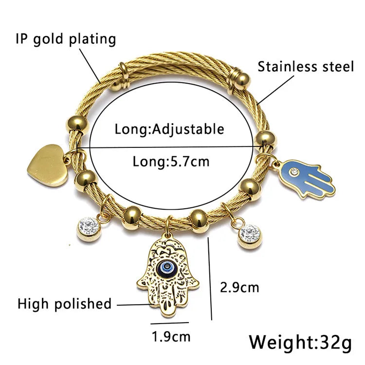 Ethnic Style Star Stainless Steel Hollow Out Artificial Gemstones Bangle 1 Piece