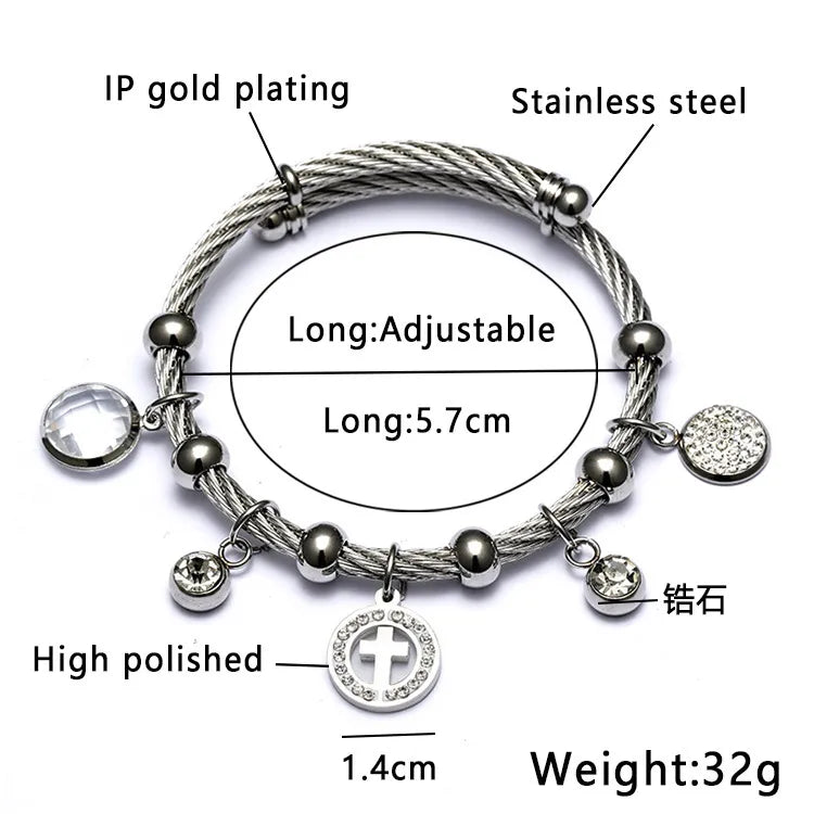 Ethnic Style Star Stainless Steel Hollow Out Artificial Gemstones Bangle 1 Piece