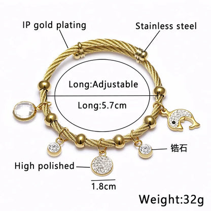 Ethnic Style Star Stainless Steel Hollow Out Artificial Gemstones Bangle 1 Piece