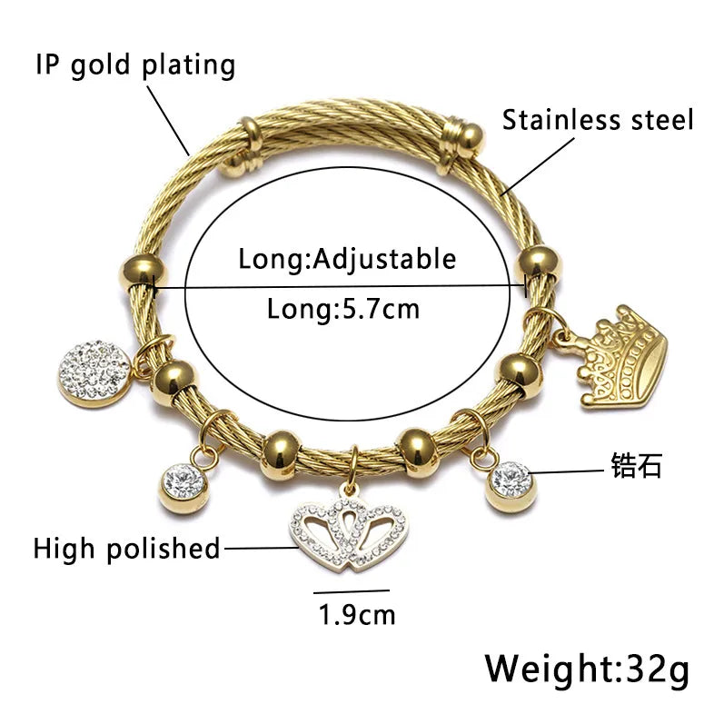 Ethnic Style Star Stainless Steel Hollow Out Artificial Gemstones Bangle 1 Piece