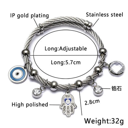 Ethnic Style Star Stainless Steel Hollow Out Artificial Gemstones Bangle 1 Piece