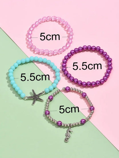 Ethnic Style Starfish Arylic Alloy Beaded Bracelets 1 Set