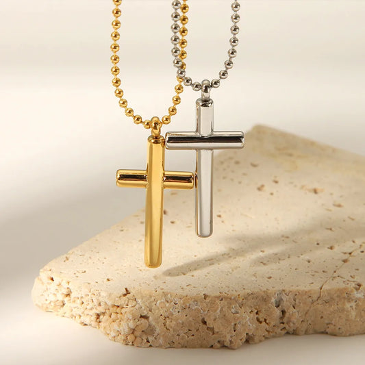 Ethnic Style Streetwear Cross 201 Stainless Steel Plating 18K Gold Plated Men'S Pendant Necklace