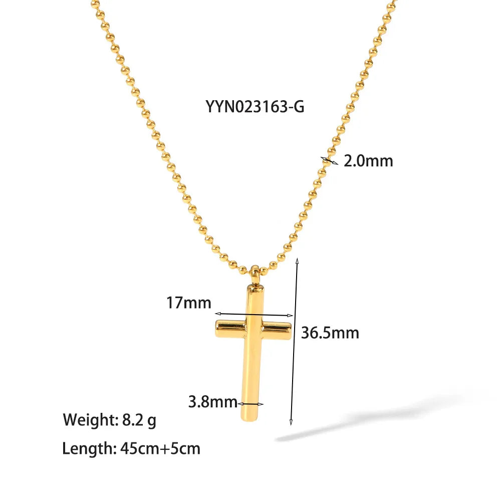 Ethnic Style Streetwear Cross 201 Stainless Steel Plating 18K Gold Plated Men'S Pendant Necklace