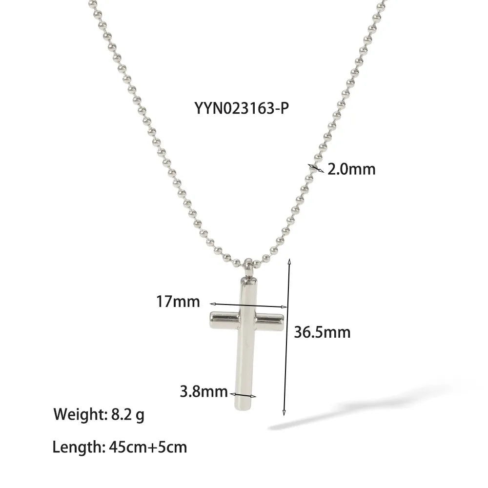 Ethnic Style Streetwear Cross 201 Stainless Steel Plating 18K Gold Plated Men'S Pendant Necklace