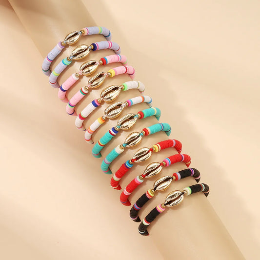 Ethnic Style Streetwear Devil's Eye Fruit Heart Shape Alloy Turquoise Soft Clay Wholesale Bracelets