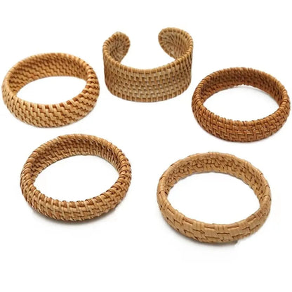 Ethnic Style Streetwear Solid Color Rattan Women's Bangle