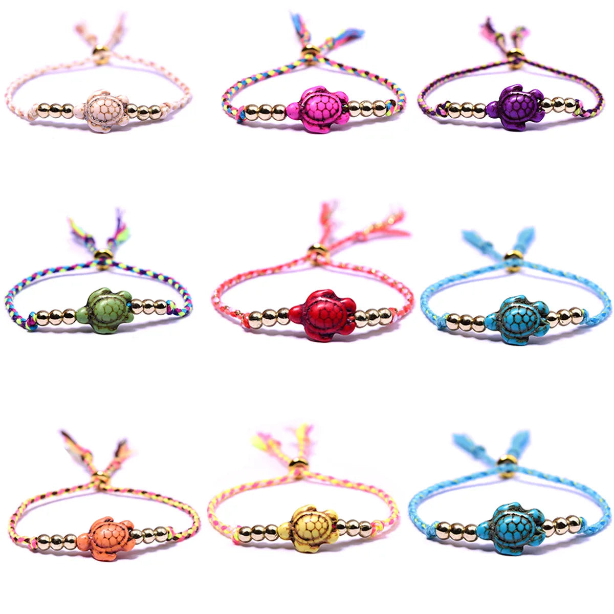 Ethnic Style Tortoise Cotton Thread Beaded Braid Women'S Bracelets