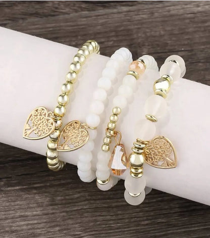 Ethnic Style Tree Heart Shape Ccb Zinc Alloy Beaded Women's Bracelets