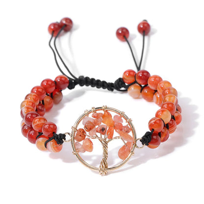 Ethnic Style Tree Natural Stone Knitting Bracelets