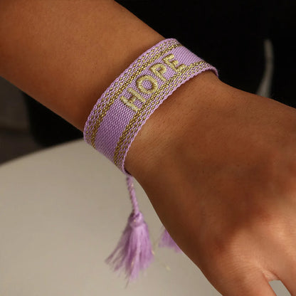 Ethnic Trend Hand-woven Retro Embroidery Love Letter Tassel Hand Rope Bracelet