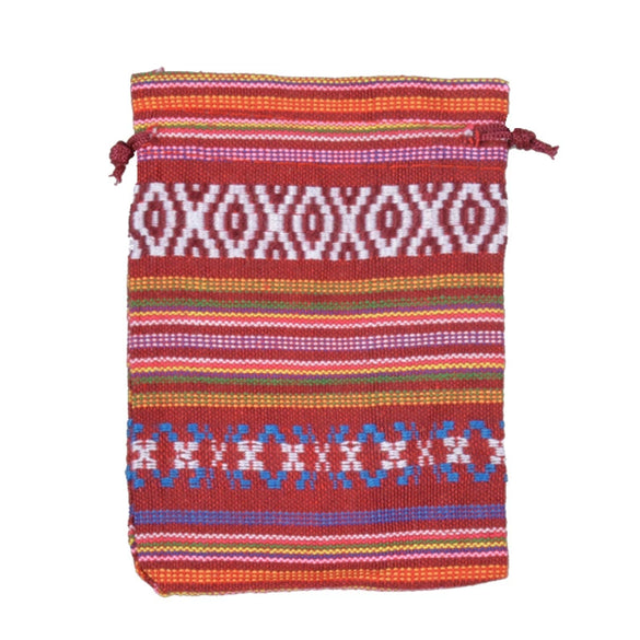 Ethnic style Striped Cotton Cloth Bucket Pocket Drawstring Beads Bracelet Play Packaging Bag Sachet Bag