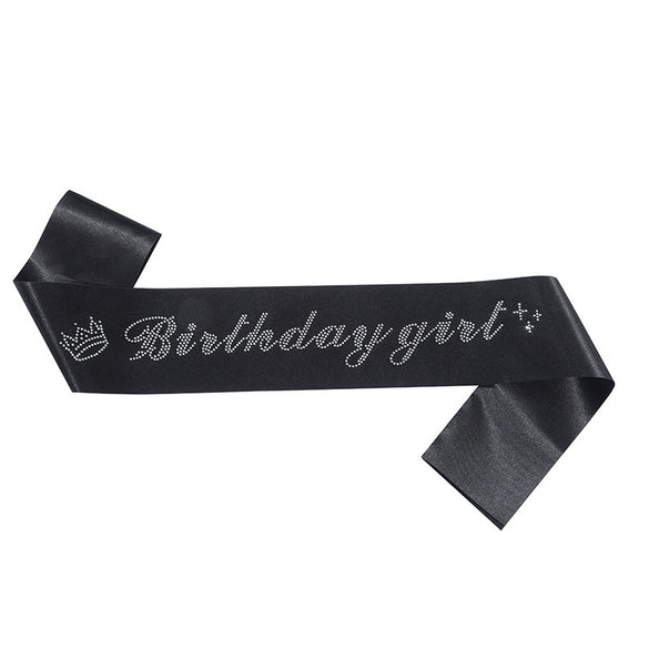Etiquette Belt Glitter Cloth Sardine Material With Bronzing Printing And Hot Diamond Shoulder Strap