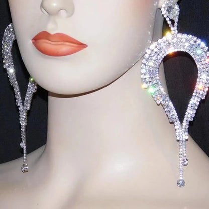 Europe And The United States Exaggerated Oversized Earrings Super Flash Diamond Earrings