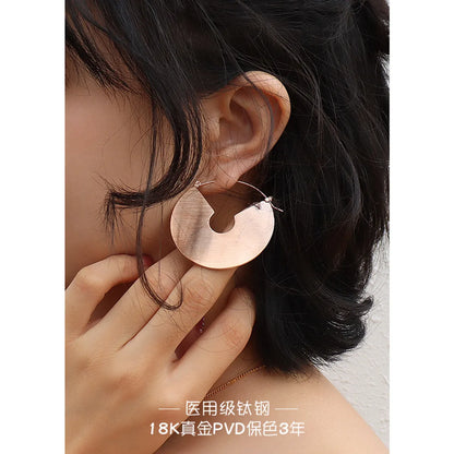 Fashion Geometric Plating Titanium Steel No Inlaid Earrings