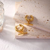 Circle Plating Stainless Steel No Inlaid Gold Plated Earrings