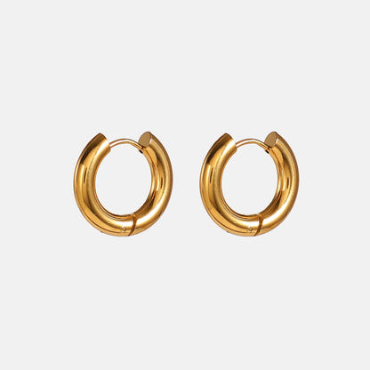 European And American Earrings 4mm Thickness Inner Diameter 12mm Classic Stainless Steel Hoop Earrings Jewelry