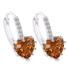 Fashion Earrings Aaa Zircon Earrings  Peach Heart Multicolor Jewelry Wholesale