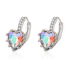 Fashion Earrings Aaa Zircon Earrings  Peach Heart Multicolor Jewelry Wholesale