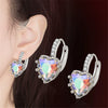 Fashion Earrings Aaa Zircon Earrings  Peach Heart Multicolor Jewelry Wholesale