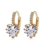 Fashion Earrings Aaa Zircon Earrings  Peach Heart Multicolor Jewelry Wholesale