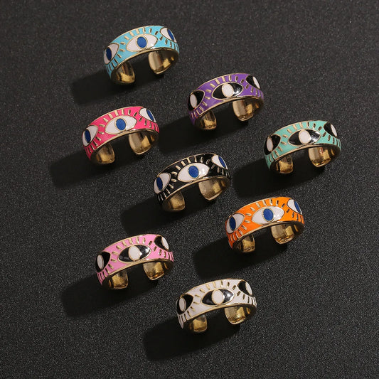 European And American Fashion Evil Eye Copper Ring Wholesale