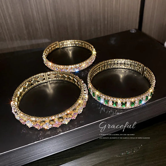 European And American Fashion Exaggerated Full Diamond Bracelet Female Wholesale